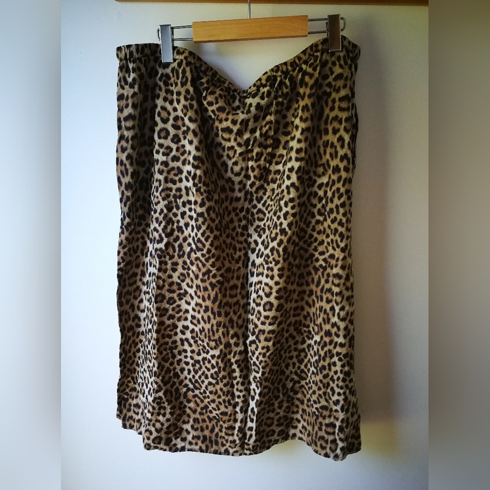 Leopard Print Slip Skirt